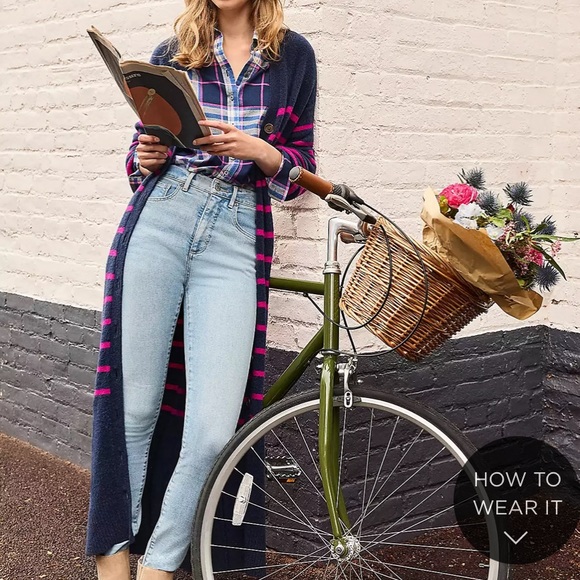 NEW LOFT Striped Cardigan Midi Dress - Picture 6 of 13